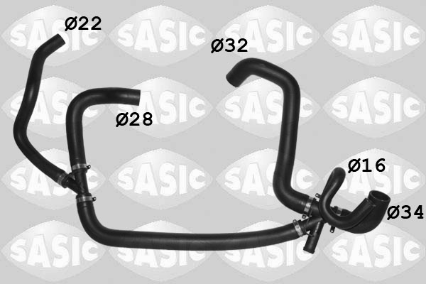 SASIC Kølerslange 3406509 nede til venstre for FORD