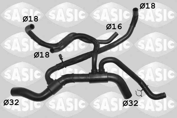 SASIC Kølerslange 3404416 nede til venstre for RENAULT