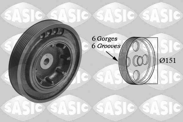SASIC Remskive, krumtapaksel 2154006 for OPEL RENAULT