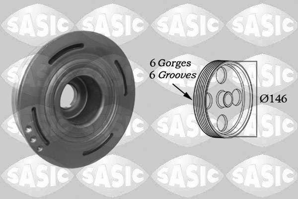 SASIC Remskive, krumtapaksel 2154013 for OPEL NISSAN RENAULT