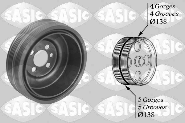 SASIC Remskive, krumtapaksel 2156001 for VW