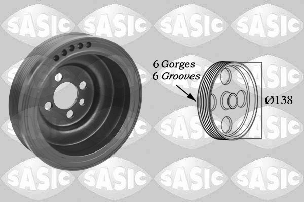 SASIC Remskive, krumtapaksel 2156018 for VW