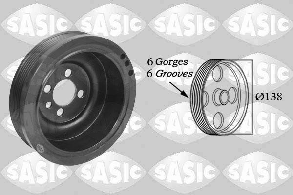 SASIC Remskive, krumtapaksel 2156021 for FORD AUDI SKODA SEAT