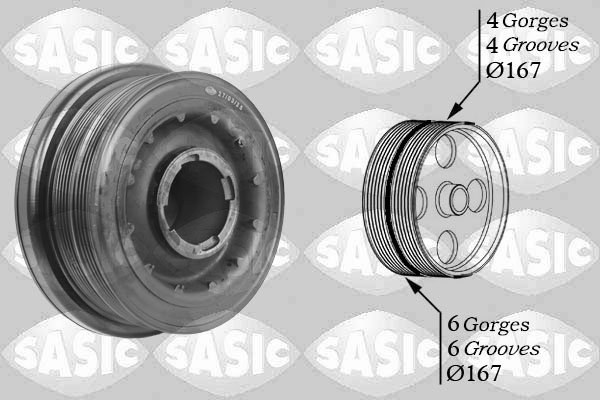 SASIC Remskive, krumtapaksel 2156034 for BMW