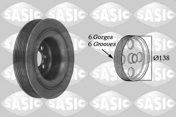 SASIC Remskive, krumtapaksel 9001800 for VW