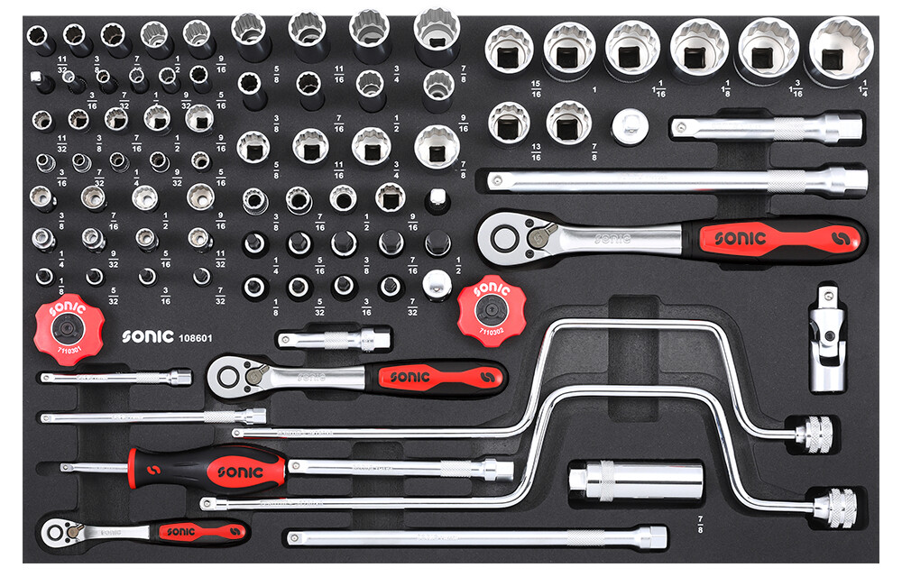 SONIC EQUIPMENT Skumgummiiindlæg, sortimentskasse 108601