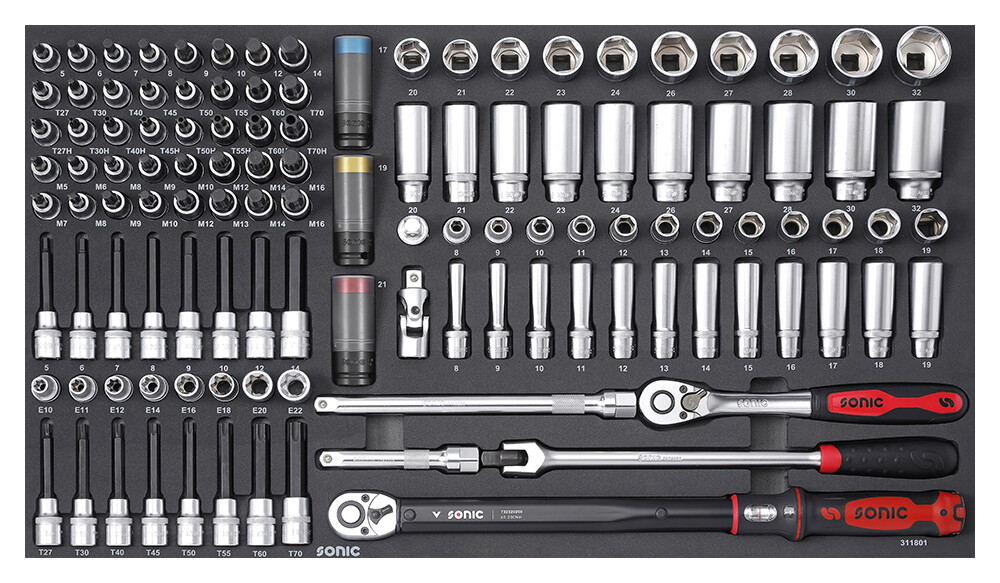 SONIC EQUIPMENT Skumgummiiindlæg, sortimentskasse 311803