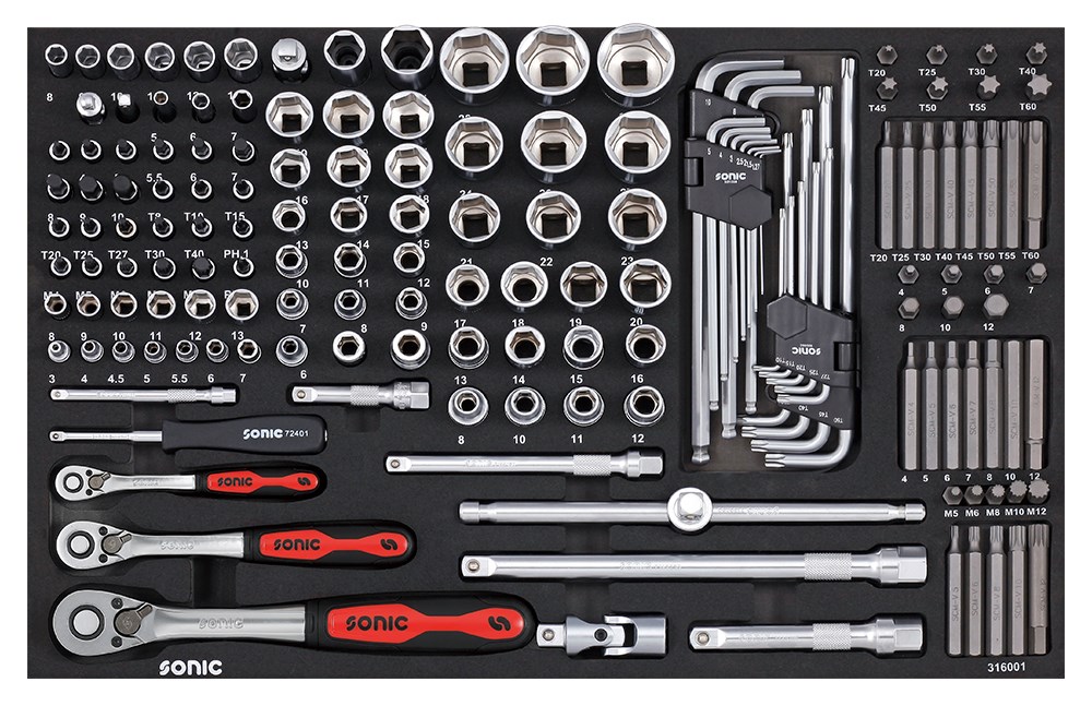 SONIC EQUIPMENT Topnøglesæt 316001