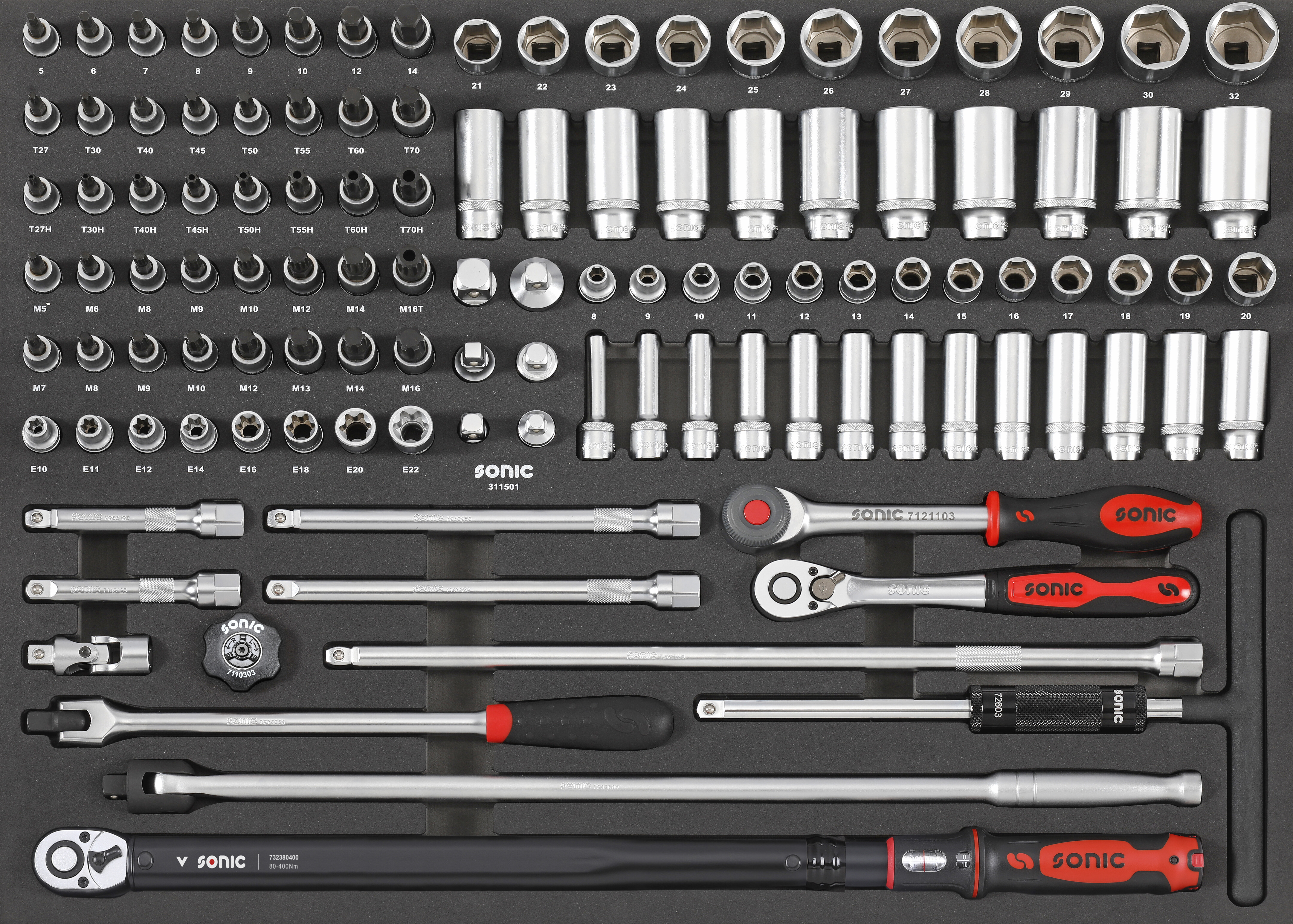 SONIC EQUIPMENT Skumgummiiindlæg, sortimentskasse 311501