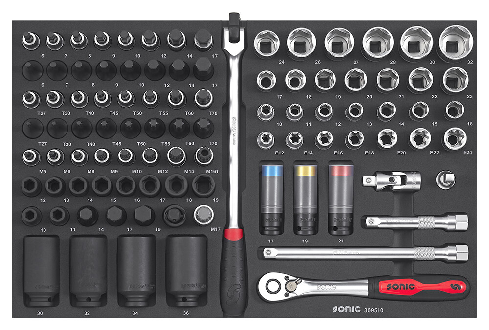 SONIC EQUIPMENT Skumgummiiindlæg, sortimentskasse 309510