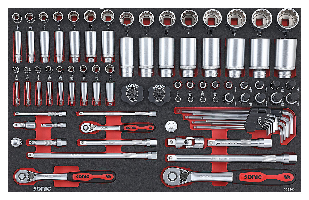 SONIC EQUIPMENT Skumgummiiindlæg, sortimentskasse 309303