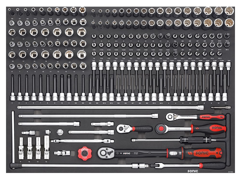SONIC EQUIPMENT Skumgummiiindlæg, sortimentskasse 221803