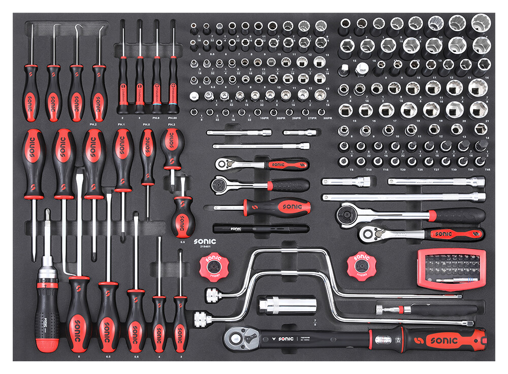 SONIC EQUIPMENT Skumgummiiindlæg, sortimentskasse 219401