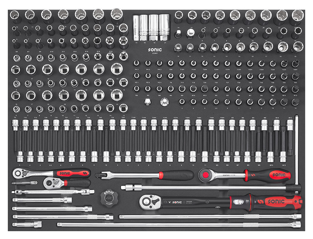 SONIC EQUIPMENT Skumgummiiindlæg, sortimentskasse 222801