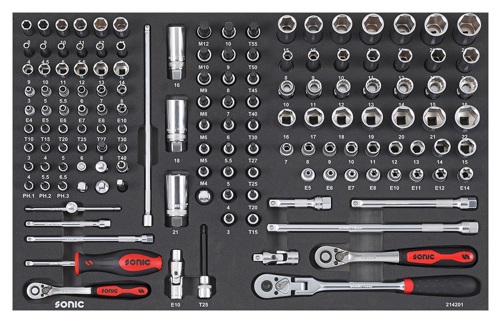 SONIC EQUIPMENT Topnøglesæt 214201