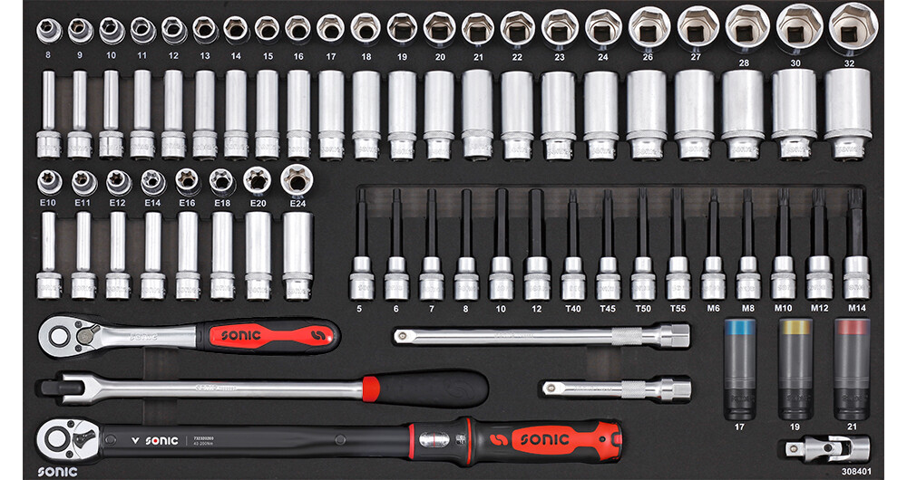 SONIC EQUIPMENT Topnøglesæt 308401