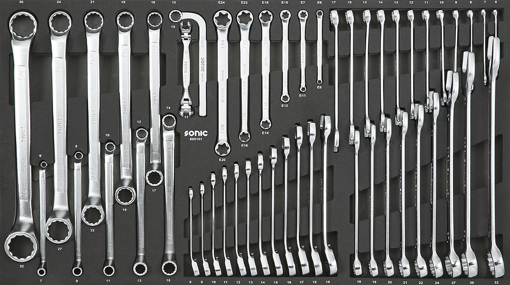 SONIC EQUIPMENT Ring-/gaffelnøglesæt 605101