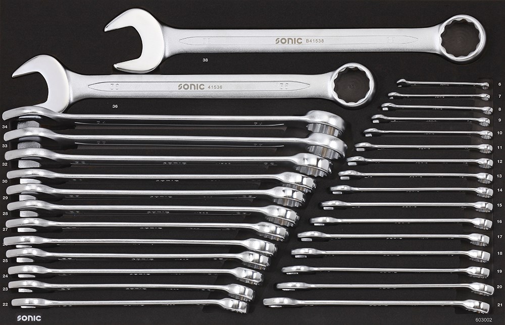 SONIC EQUIPMENT Ring-/gaffelnøglesæt 603002