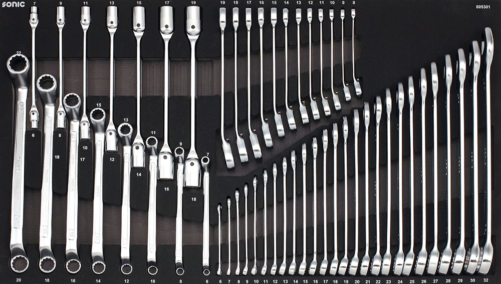 SONIC EQUIPMENT Ring-/gaffelnøglesæt 605301