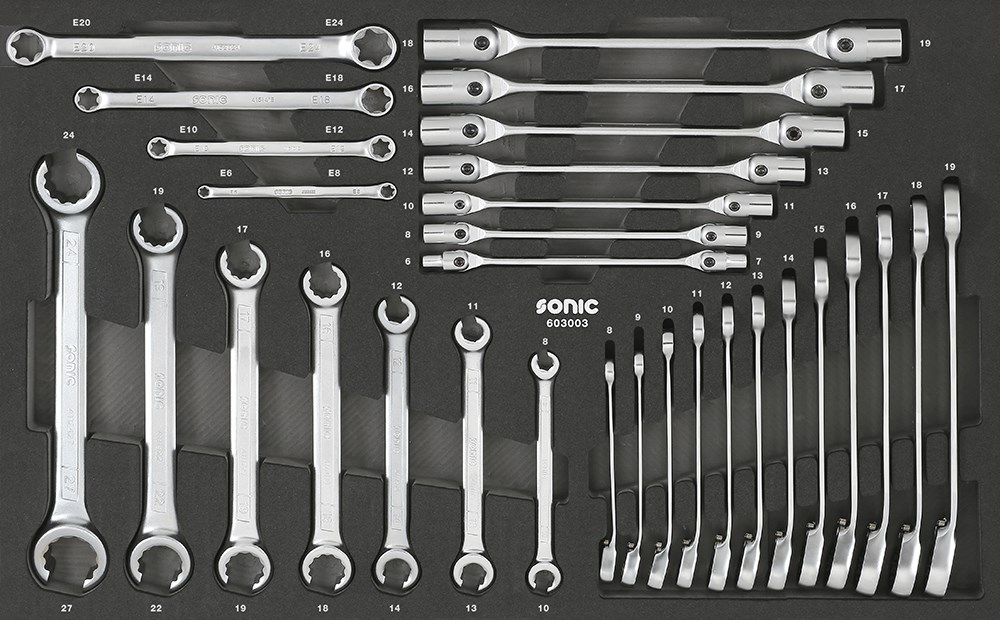 SONIC EQUIPMENT Ring-/gaffelnøglesæt 603003