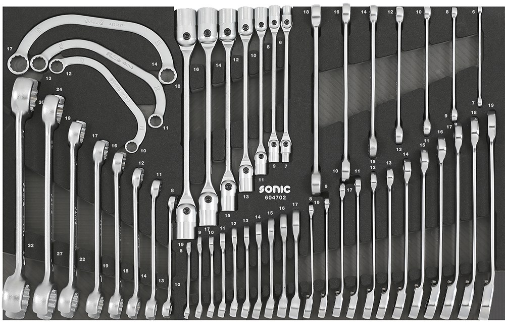 SONIC EQUIPMENT Ring-/gaffelnøglesæt 604702