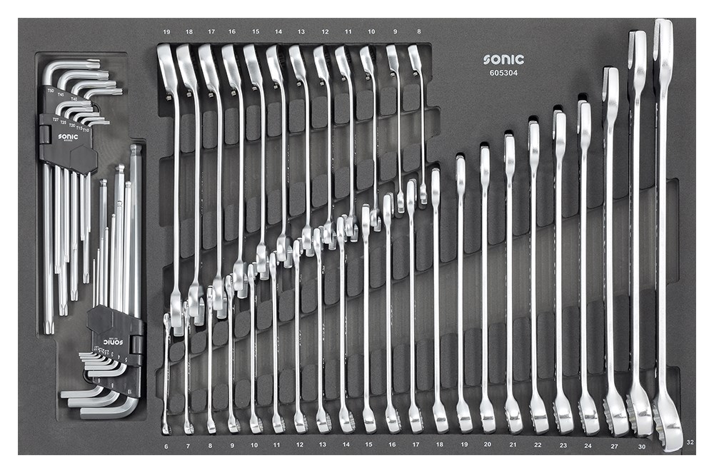 SONIC EQUIPMENT Ring-/gaffelnøglesæt 605304