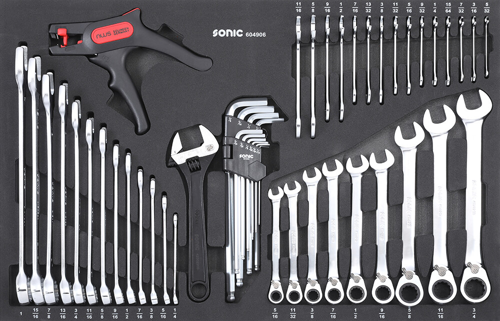 SONIC EQUIPMENT Skumgummiiindlæg, sortimentskasse 604906