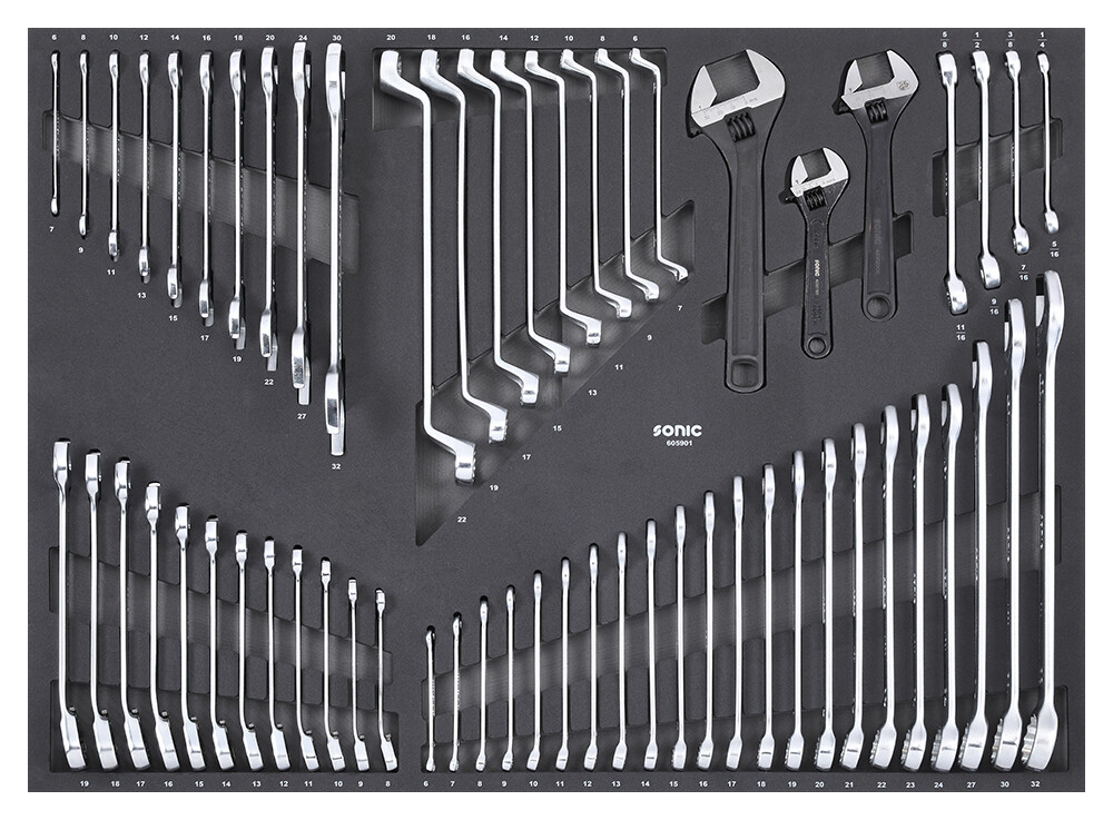 SONIC EQUIPMENT Ring-/gaffelnøglesæt 605901