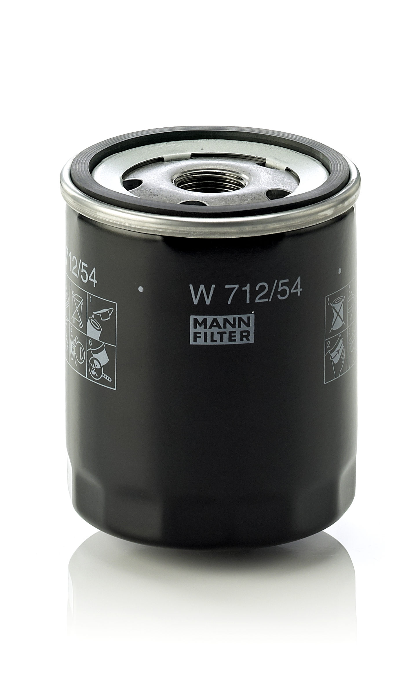 MANN-FILTER Oliefilter W 712/54 Påskruet 93mm 3/4-16 UNF for VAG