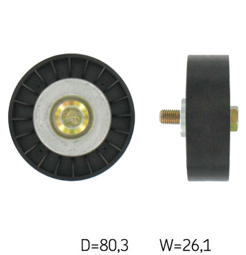 SKF Medløberhjul, multi-V-rem vkm32036 for LANCIA