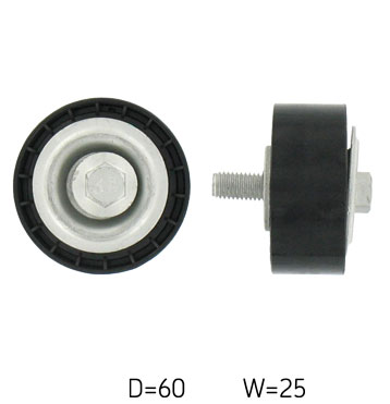 SKF Medløberhjul, multi-V-rem vkm33031 for PEUGEOT FIAT