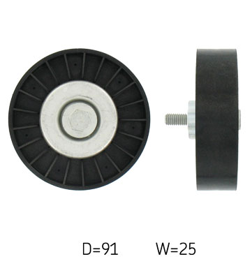 SKF Medløberhjul, multi-V-rem vkm32024 for LANCIA
