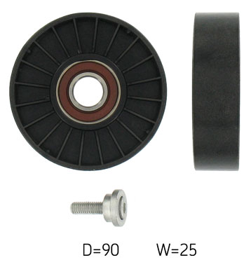 SKF Medløberhjul, multi-V-rem vkm33034 for PEUGEOT LANCIA