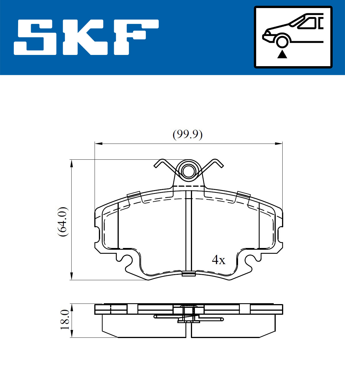 SKF Bremseklodser vkbp80413 for RENAULT DACIA