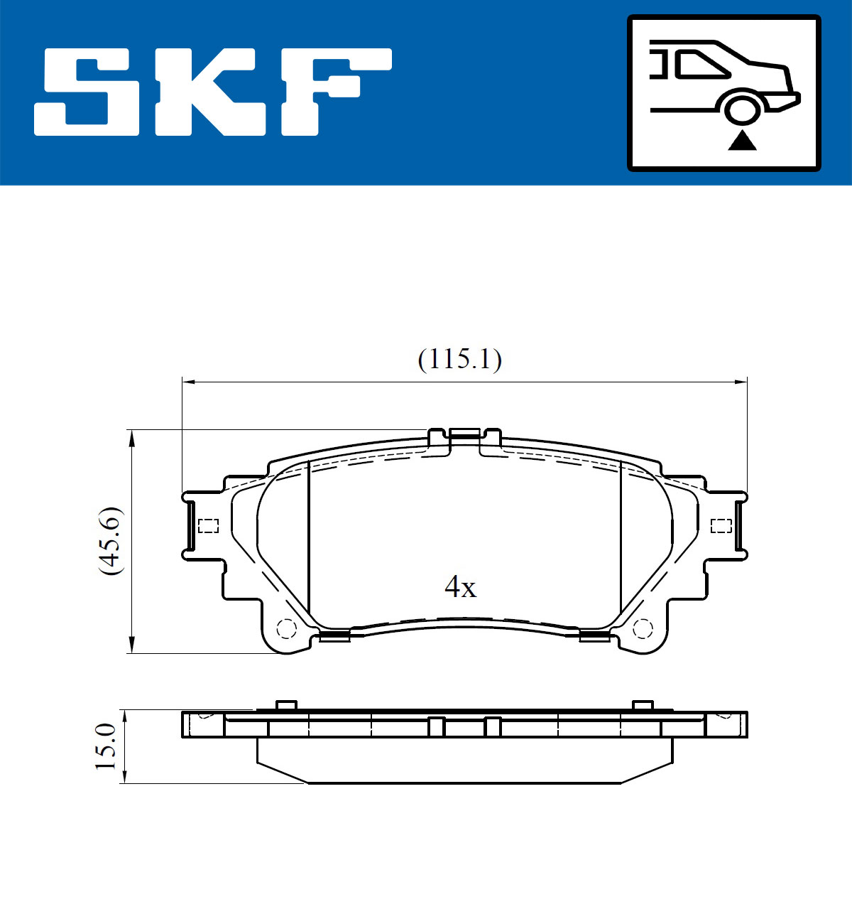 SKF Bremseklodser vkbp90604 for TOYOTA LEXUS