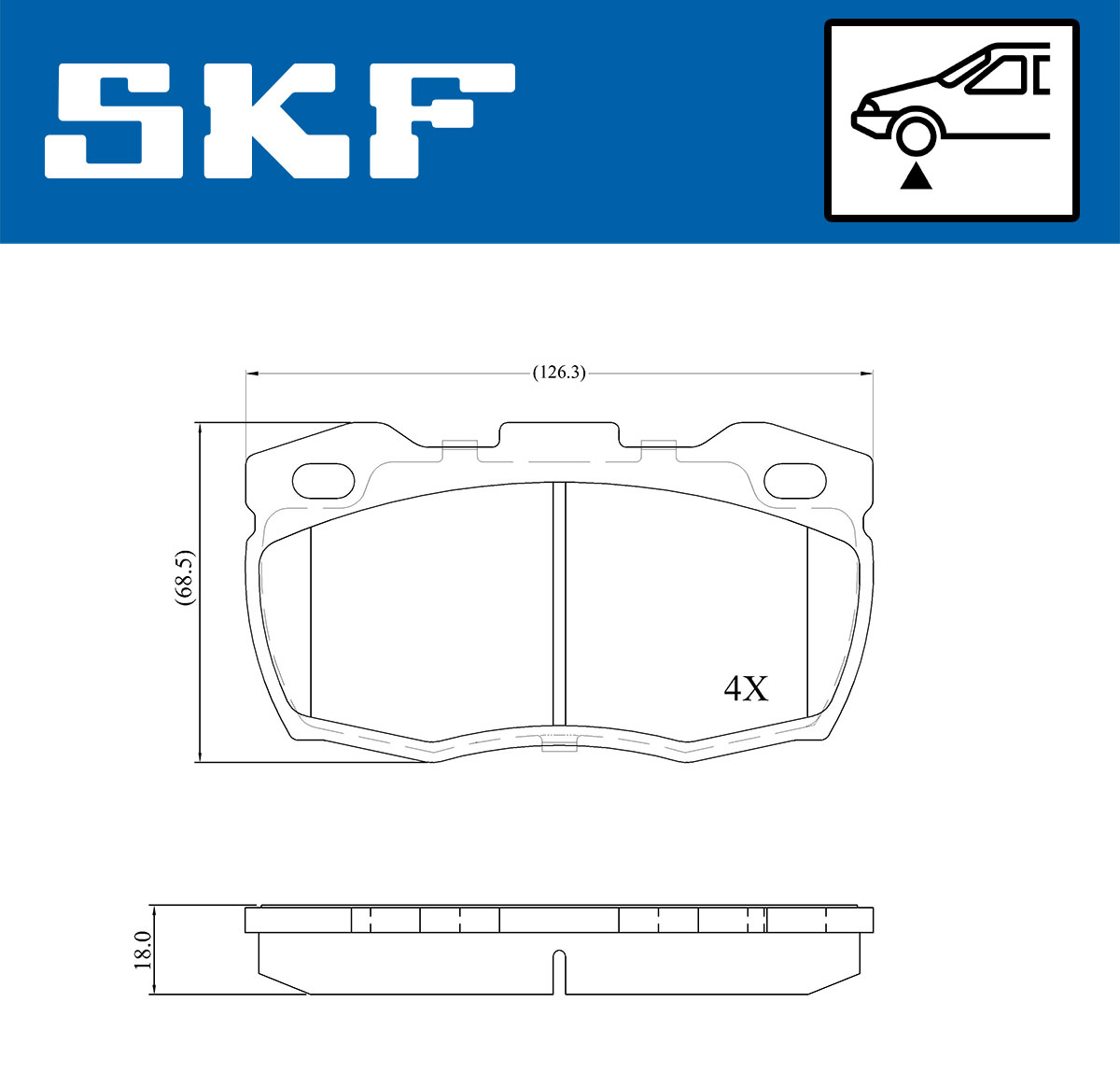 SKF Bremseklodser vkbp80435 for LAND ROVER
