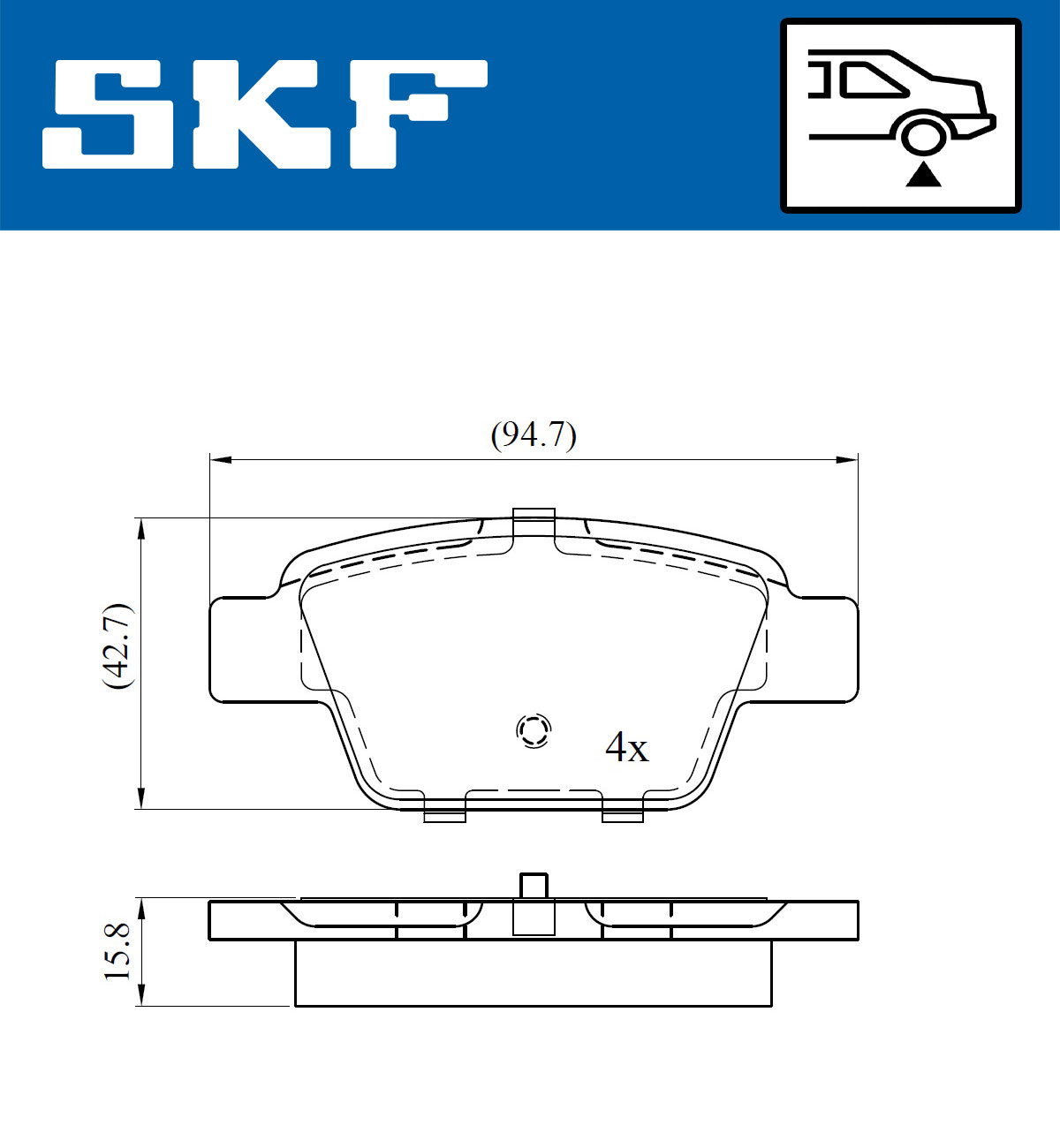 SKF Bremseklodser vkbp90315 for FIAT