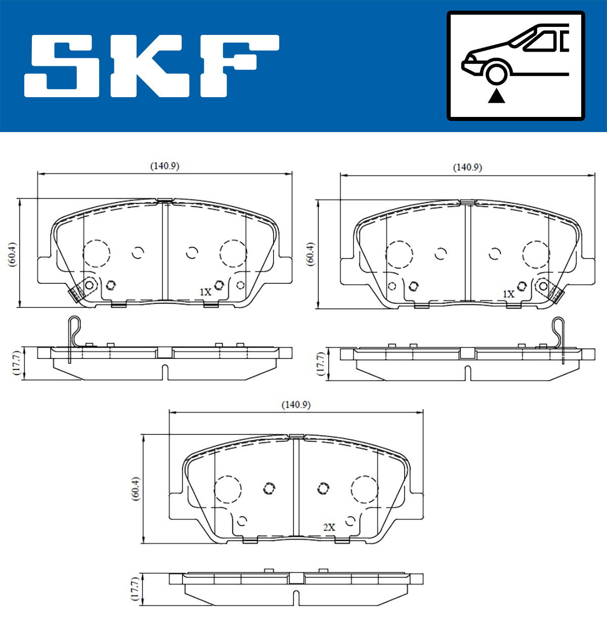 SKF Bremseklodser vkbp80228a for HYUNDAI KIA