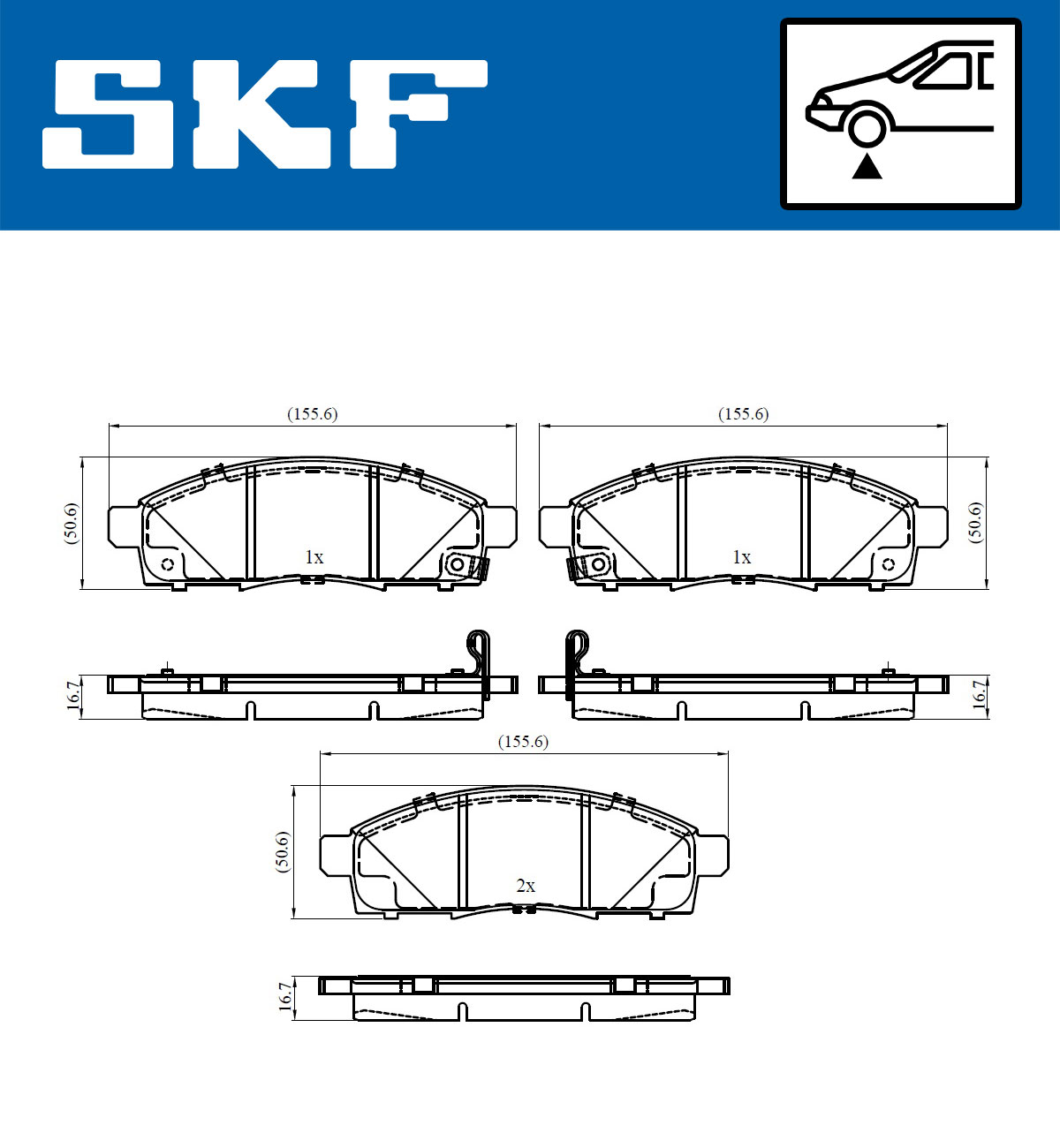 SKF Bremseklodser vkbp80242a for NISSAN