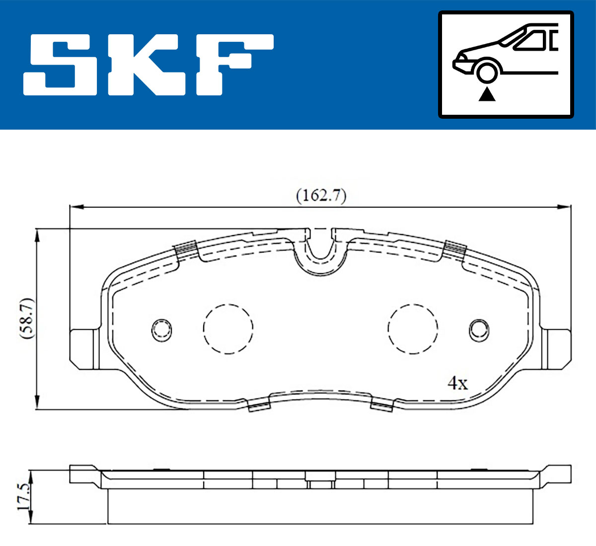 SKF Bremseklodser vkbp80306 for LAND ROVER