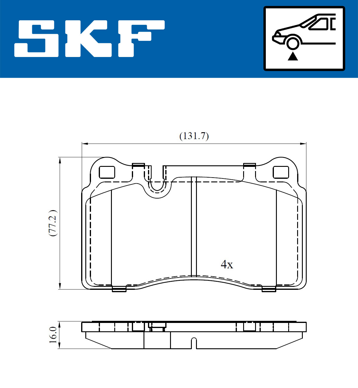 SKF Bremseklodser vkbp80312 for FERRARI VW SEAT