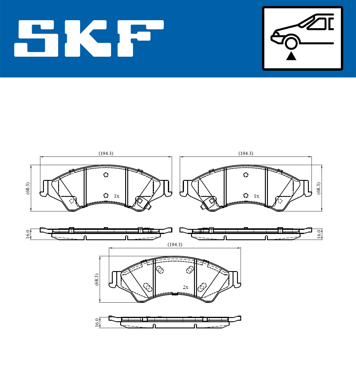 SKF Bremseklodser vkbp80310a for FORD