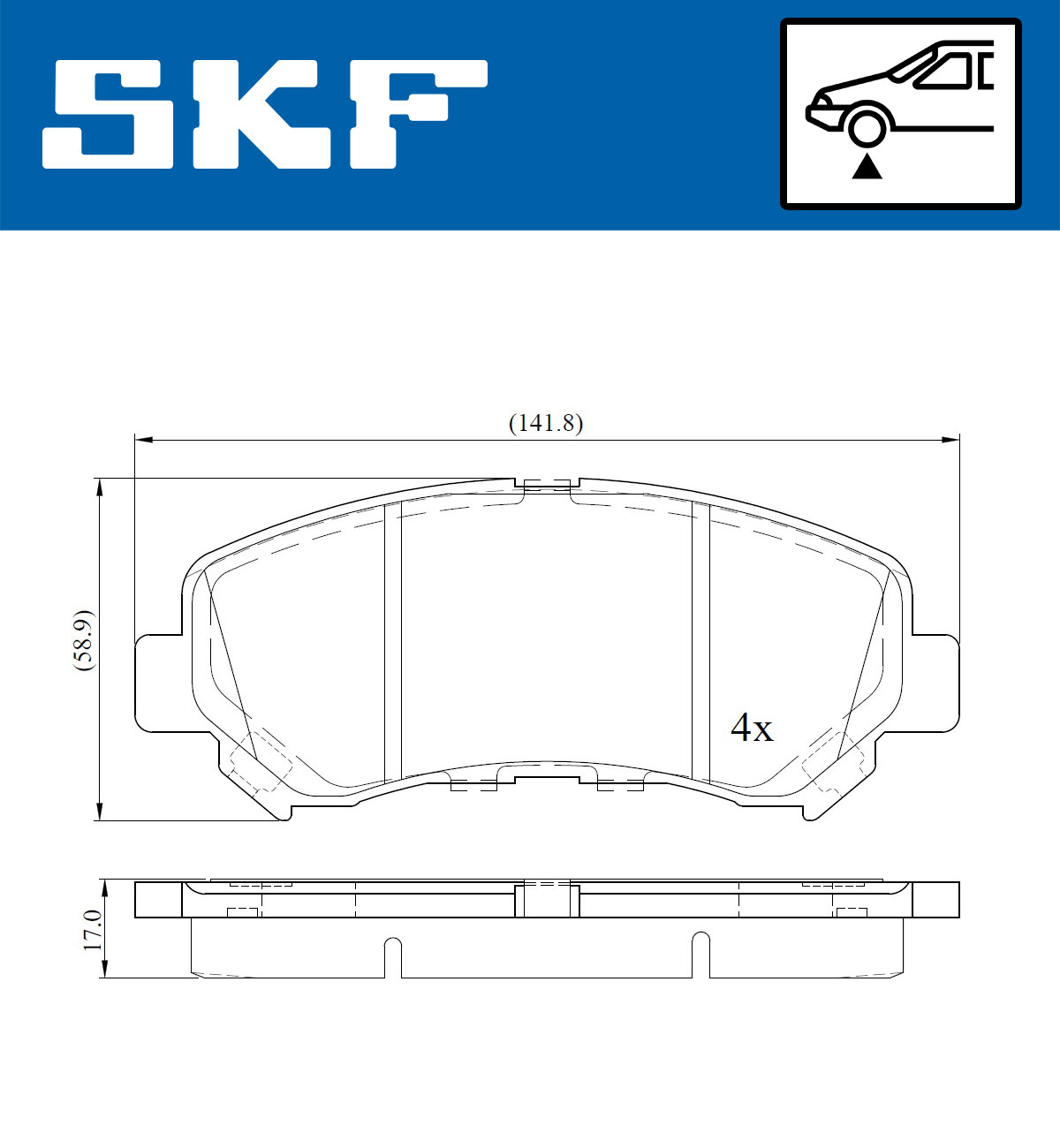 SKF Bremseklodser vkbp80069 for NISSAN SUZUKI