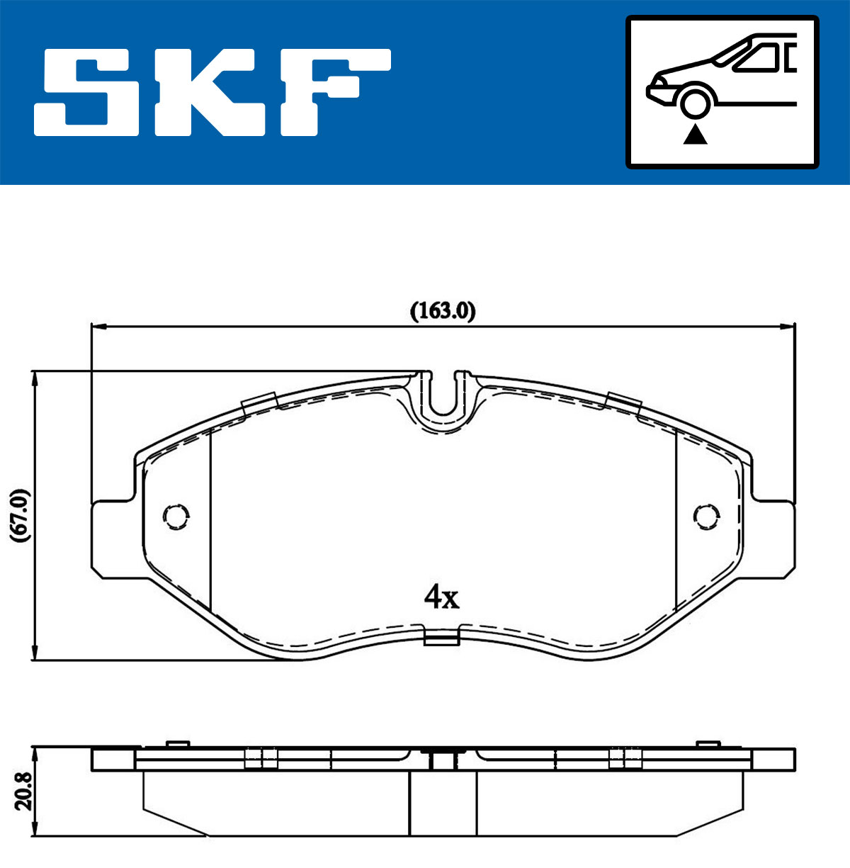 SKF Bremseklodser vkbp80089 for IVECO