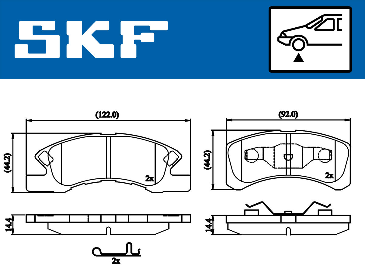 SKF Bremseklodser vkbp80490a for MITSUBISHI DAIHATSU TOYOTA