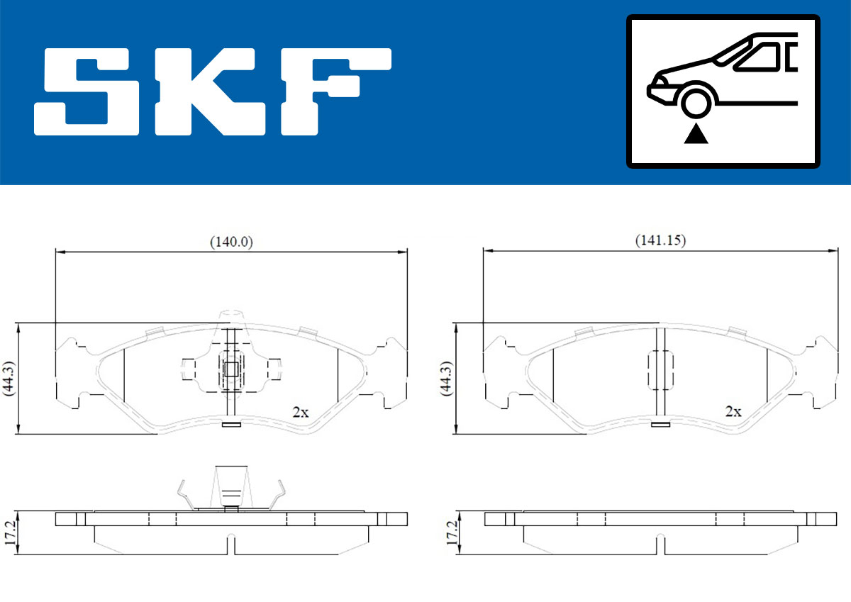 SKF Bremseklodser vkbp80550 for FORD MAZDA