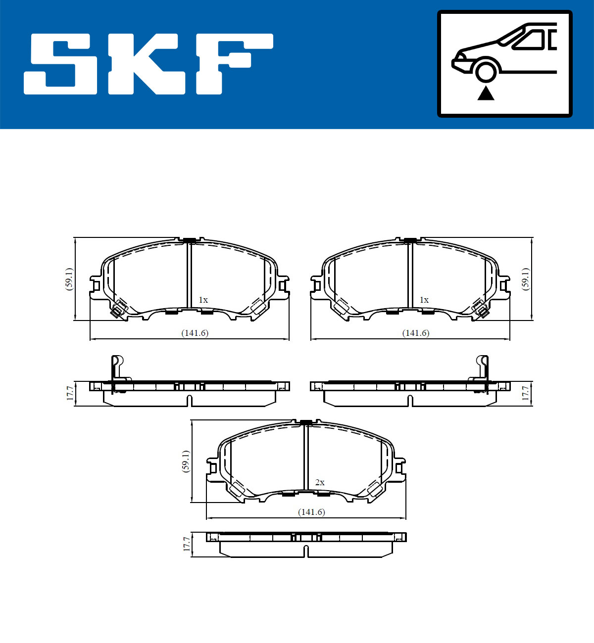 SKF Bremseklodser vkbp80108a for RENAULT NISSAN