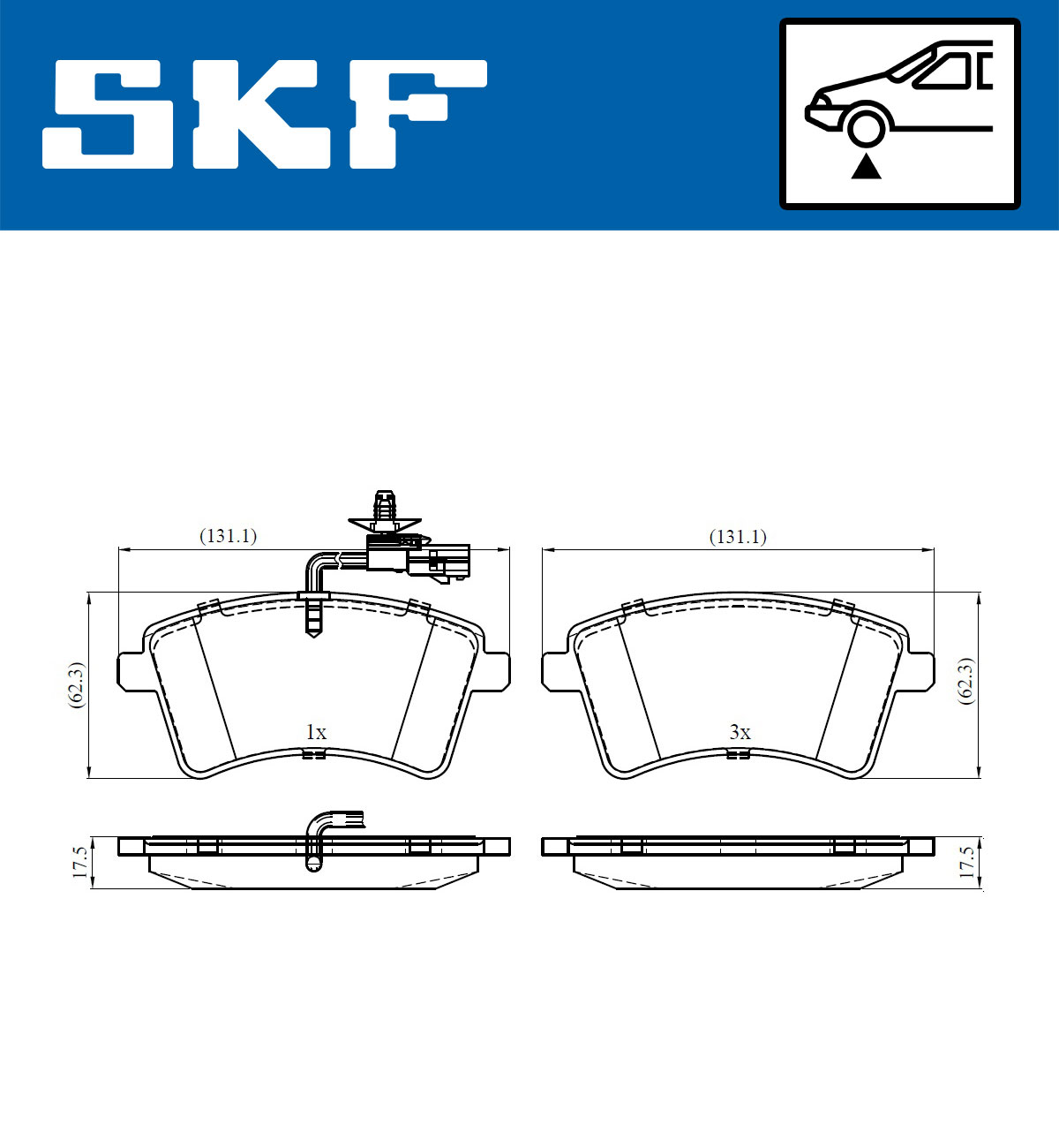SKF Bremseklodser vkbp80326e for RENAULT