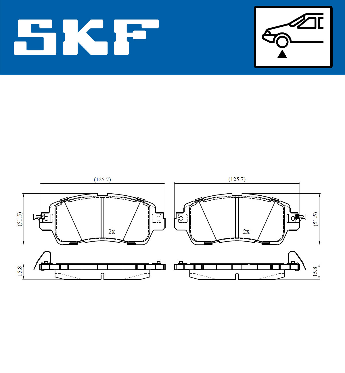SKF Bremseklodser vkbp80478a for MAZDA