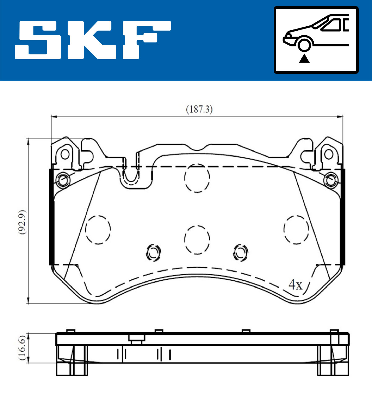 SKF Bremseklodser vkbp80643e for AUDI MERCEDES-BENZ